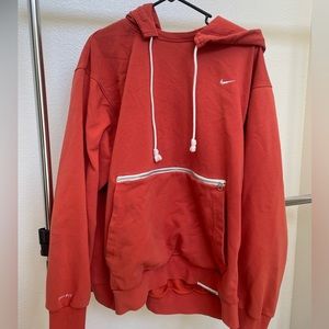 XL Orange Dri-Fit Nike hoodie with zipper pocket